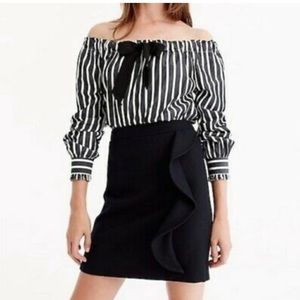 J crew factory Black ruffle skirt